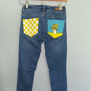 up-cycled:garage dark wash skinny jeans